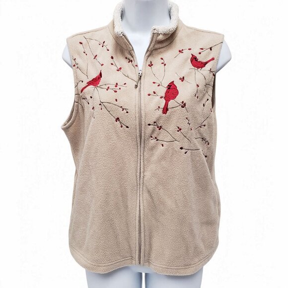 croft & barrow Jackets & Blazers - Croft & Barrow Womens Cardinal Bird Vest Size PL